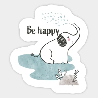 Be Happy Elephant - Safari Collection Sticker